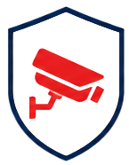 Security camera inside shield logo | Complete Fire And Security Solutions